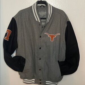 UT Longhorns bomber jacket L snaps twill University of Texas Men's Colosseum